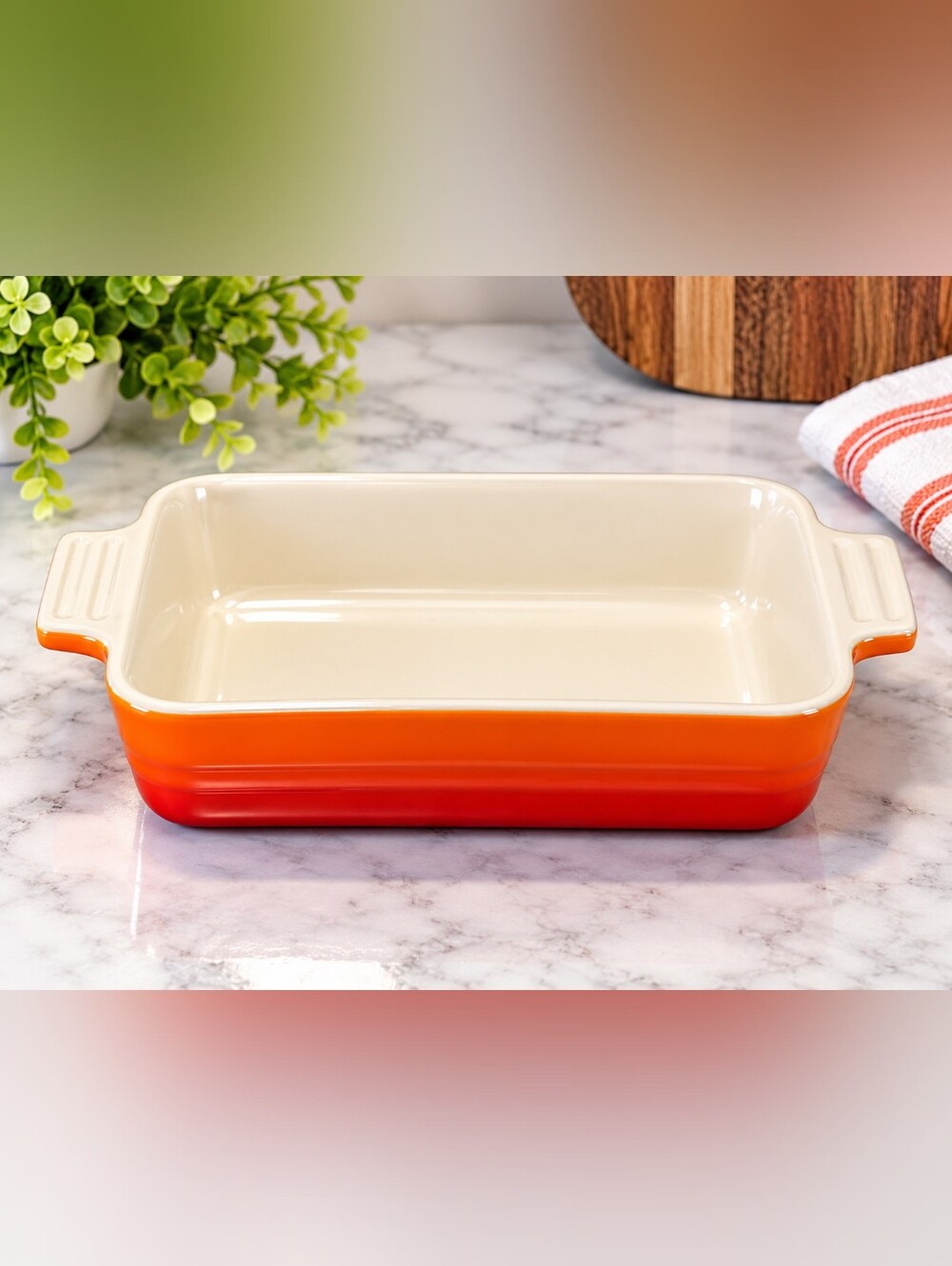 Le Creuset Heritage Rectangular Flame Orange Stoneware Baker
